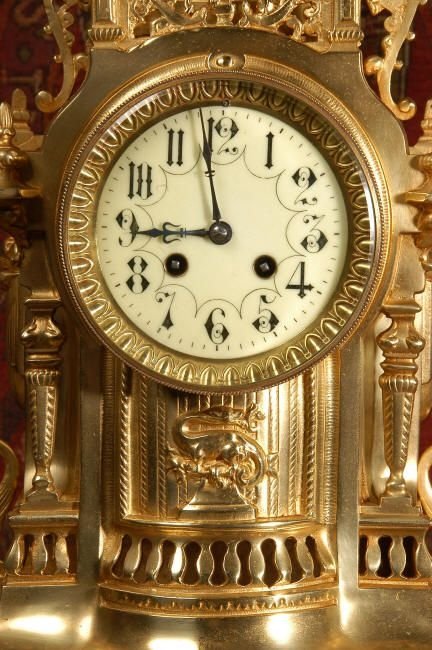 fig 3. Large Antique French Clock Set, by Fritz Marti C1890.